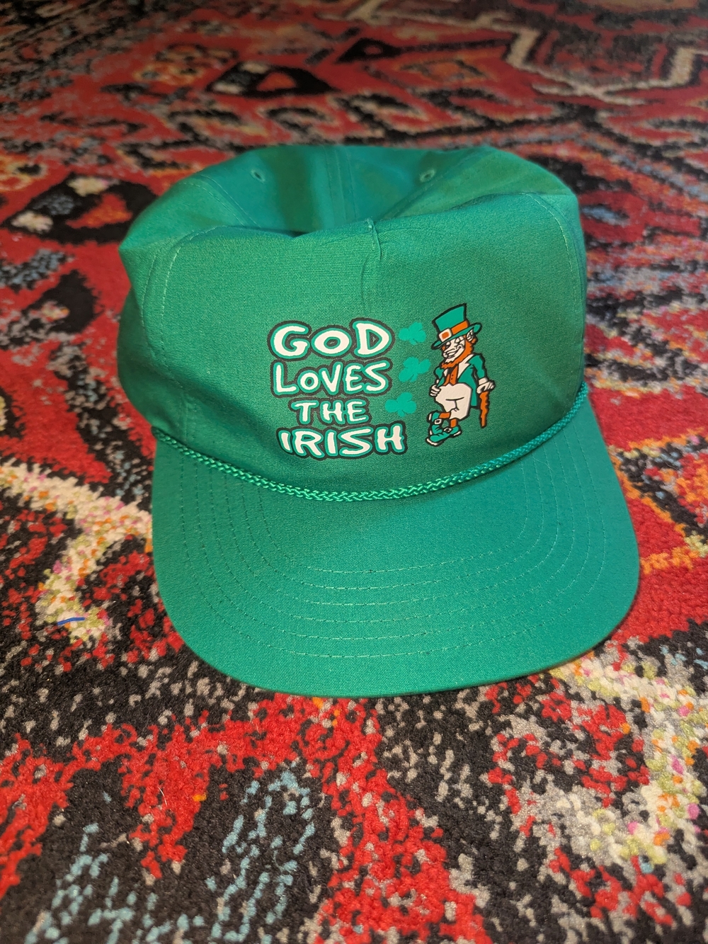 Anvil Green "God Loves The Irish" Rope Front Cap